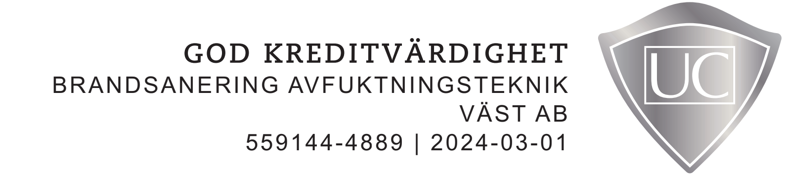 Högsta kreditvänlighet från UC